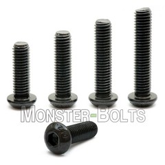 #10-24 Button Head Socket Cap Screws, Alloy Steel Black Oxide, US Coarse SAE