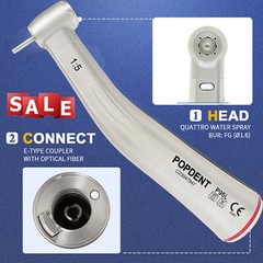LED Dental 1:5 Fiber Optic Contra Angle Handpiece Red Ring NSK Ti-MAX X95L Style