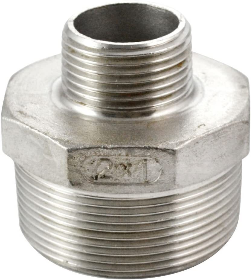 2″ Male to 1″ male NPT Hex Nipple Pipe Fitting Reducer Adapter Stainless Steel