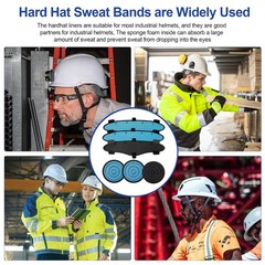 Hard Hat Top Pads and Sweatbands for Safety Helmet Reusable Washable Liners