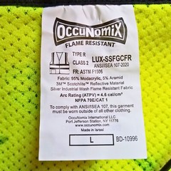 OccuNomix Flame Resistant Modacrylic Safety Vest Medium ANSI FAA Drone Pilot