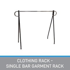 Clothing Rack Black & Chrome Single Rail Retail Storage Garment Salesman 48 x 60