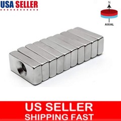 5-50pcs Super Strong Rare Earth Neodymium Block Magnets 20x10x4mm Hole 3mm N35