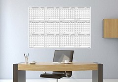 24×36 Erasable Blank Undated Annual Yearly Wall Calendar Home School Planner