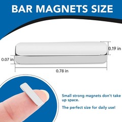 Neodymium Bar Magnets, 20x5x2mm 60Pcs Small Strong Rare Earth Magnet, Strong …