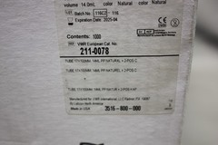 NEW CASE OF 1000 VWR CULTURE TUBES W/ CLOSURES 14 ML 60818-664