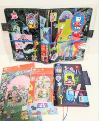 Hobonichi Techo Cover Yumi Kitagishi Cat Underlay Set of 4 multicolor Size A5 A6