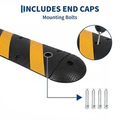 6FT Rubber Speed Bump Driveway Cable Protector Ramp 25000 Lbs with End Caps