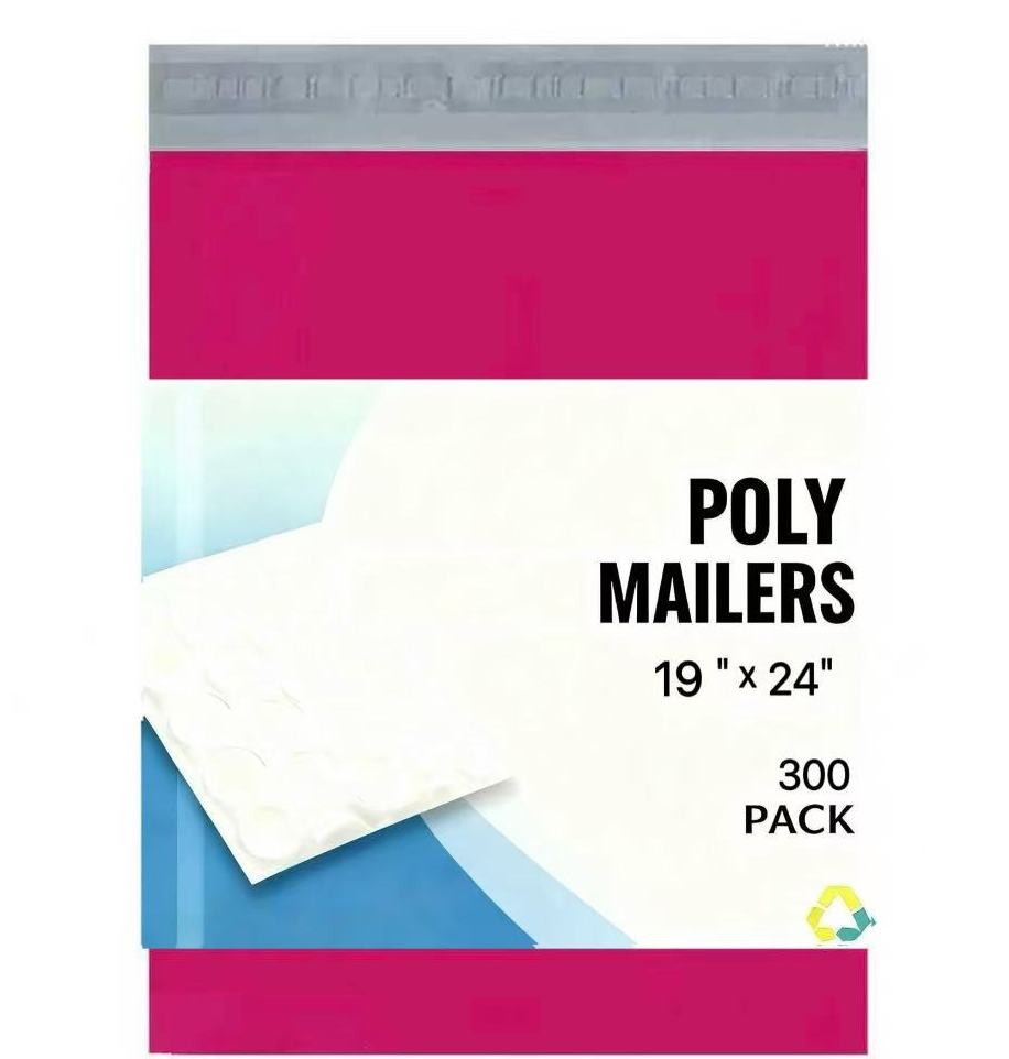 #7 19×24 Poly Mailers Plastic Mailing Envelopes Shipping Bags PINK 300 Pieces