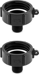IBC Tote Tank Drain Adapter, 2″ Coarse Thread x 3/4″ Male NPT Hose, 60mm Buttres