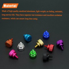 10pcs Computer PC Case Fully Threaded Knurled Thumb Screws 6#-32 Multicolored