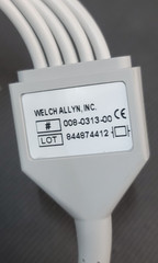 Welch Allyn ECG Cable 6 Pin 5 Leads Snap AHA Compatible 12′ 008-0313-00