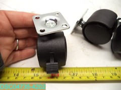 QTY=4: TWIN CASTER WHEEL’S 2 LOCKING 2-1/4″H X 1-1/2″OD PLATE 1-1/2″ W X 1-1/2″L