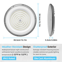 4Pack LED 300W UFO High Bay Lights Warehouse Factory Shop GYM Lamp Super Bright
