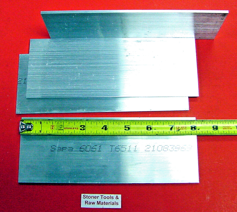 4 Pieces 1/8″ X 4″ ALUMINUM 6061 FLAT BAR 8″ long Extruded Plate Mill Stock New