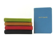 BIRTHDAYS Mini Datebook Notebook Leather Bound Soft Cover Perpetual Calendar