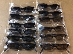 NEW ASSORTED BOX OF SUNGLASSES SUN GLASSES SET OF 12 GLASS COLORED SMALL LENS