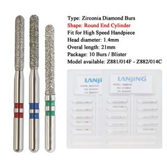 Dental Diamond Burs Zirconia Cutting FG Burr Football Round End Taper Cylinder