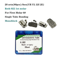 20 sets Dental Orthodontic Buccal Tube 1st 2nd Molar MBT Roth 022 Bondable Tubes