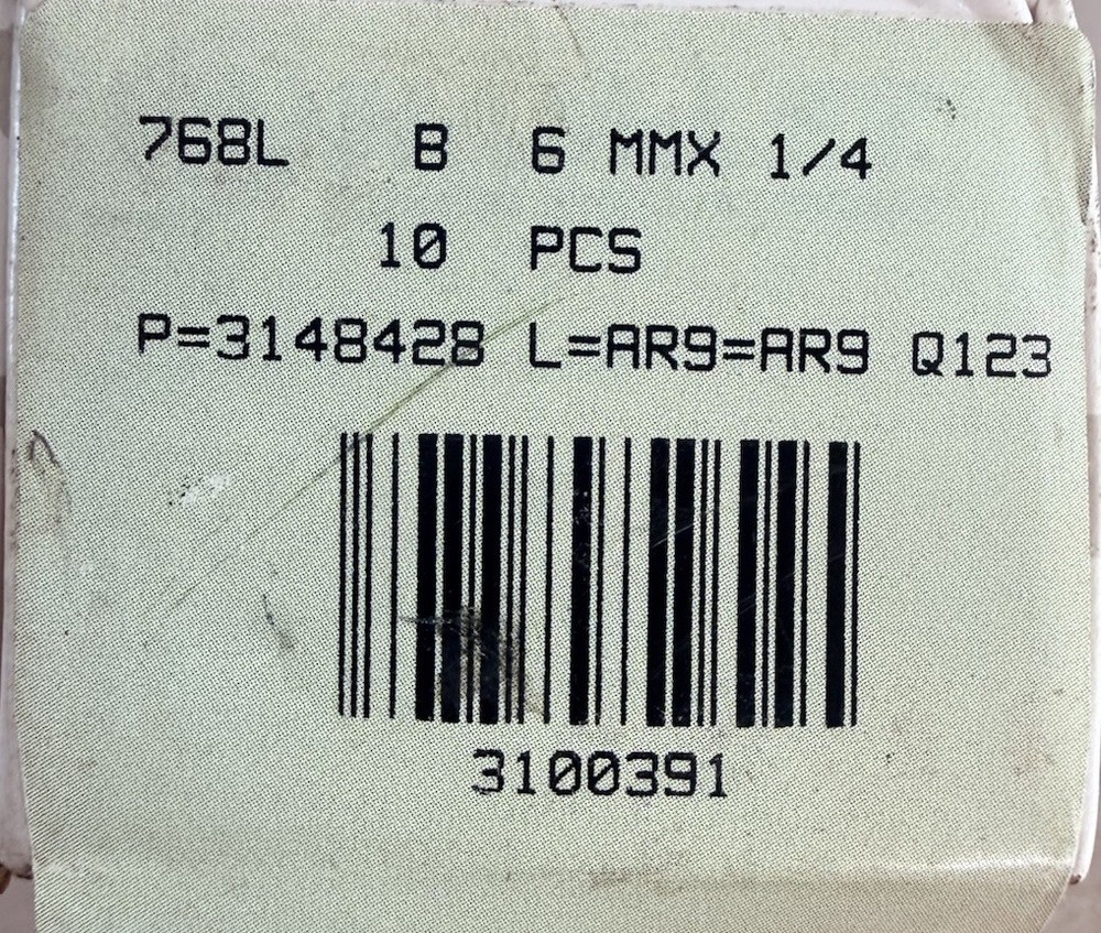 LOT of 20 NEW HAM-LET 768L B 6mm X 1/4 MNPT