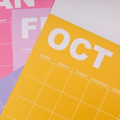 Large 15×19 Inch Undated Monthly Calendar Rainbow Color Planner Wall Calendar