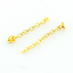 6pcs Dental Ortho Traction Chain Round Button with Chain Gold Plated Easyinsmile