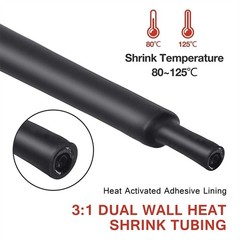 5 ft Waterproof Insulation Seal Heat Shrink Tubing 3:1, Diameter 1/2″ (12.7mm)