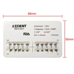 AZDENT Dental Orthodontic Brackets Brace Mini Standard Edgewise Roth MBT 018 022