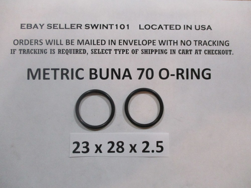 23mm ID x 28mm OD x 2.5mm thick O-ring. Buna-70. Quan 2.