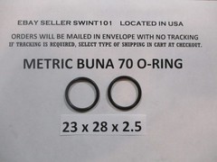23mm ID x 28mm OD x 2.5mm thick O-ring. Buna-70. Quan 2.