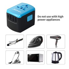 All in One Universal USB Travel Power Adapter with 3 USB Port and Type-C Inte…