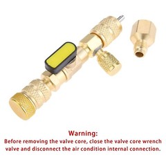 HVAC Tool AC Schrader Valve Core Remover Dual Size 1/4 and 5/16 Port Installer