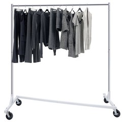 2PCS Commercial Garment Rack Rolling Collapsible Clothing Shelf w/ Wheels Z-Base