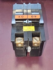 Federal Pacific NA240 40A 2 Pole 240v Thick Circuit Breaker – Red Handle