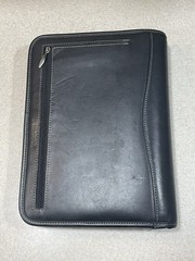 Franklin Covey Classic Zip Binder/ Planner -7 Ring Black Top Grain Leather