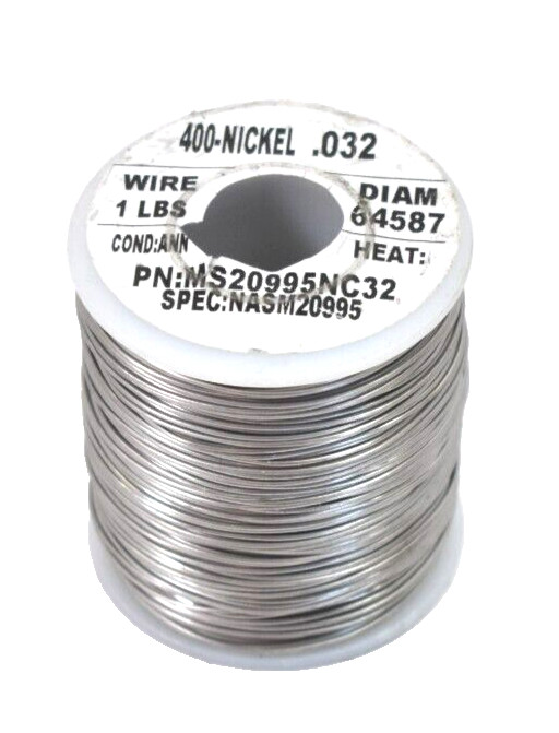 Wire Nickel Copper Alloy Round Non Electric Wire Spool .032″ Dia 1lb MS20995NC32