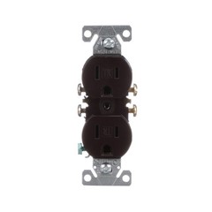 Eaton TR270B Tamper Resistant Duplex Receptacle, Brown