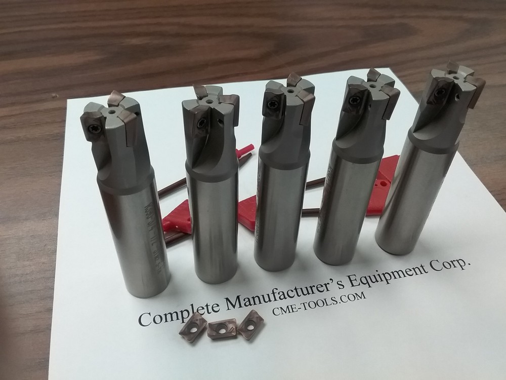 5pcs 90 degree indexable end mill 3/4″x3-1/2″ 3 inserts Sandvik R390 #506-SDVK