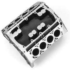 KH866 V8 Engine Block Business Card Holder – 3D Printed PLA Desk silver