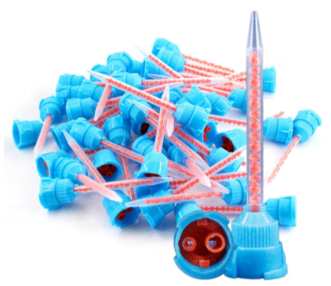 LA MIERE 50pcs Blue/Orange 10:1 High Performance Dental Impression Mixing Tips