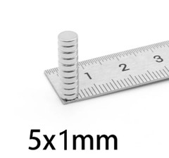 N35 Round Disc Neodymium Mini Fridge Magnets Rare Earth Super Strong 5mmx1mm USA