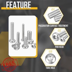 DTGN M4x12mm Torx Security Screw 10 Pack