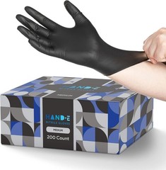 Black Nitrile Disposable Gloves Medium, 50 Count – BBQ, Tattoo, Hair Dye,