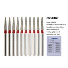 FG Dental Diamond Burs 856 850 Round End Taper Crown Prep Coarse Fine High Speed