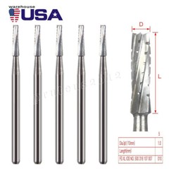 5X FG-557XL Dental Surgical Carbide Burs 25mm 557 FGOS Bone Cutting 1.6mm