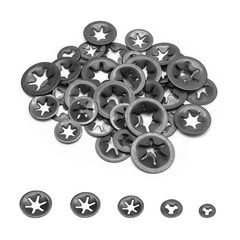 50 Pcs Internal Tooth Washers, 5 Sizes Star Locking Washers Steel Quick Locki…