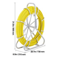 VEVOR Fish Tape Puller Fiberglass 600 ft 5/16 in Wire Cable Running Duct Rodder