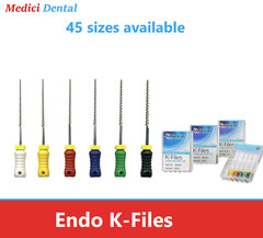 Dental Endo Root Canal File K-files 25mm 21mm 31mm #15/40 & #45/80 Made in USA