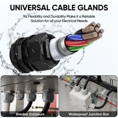 20 Pcs IP68 Waterproof Cable Gland Kit Nylon NPT Adjustable Cable Connectors …