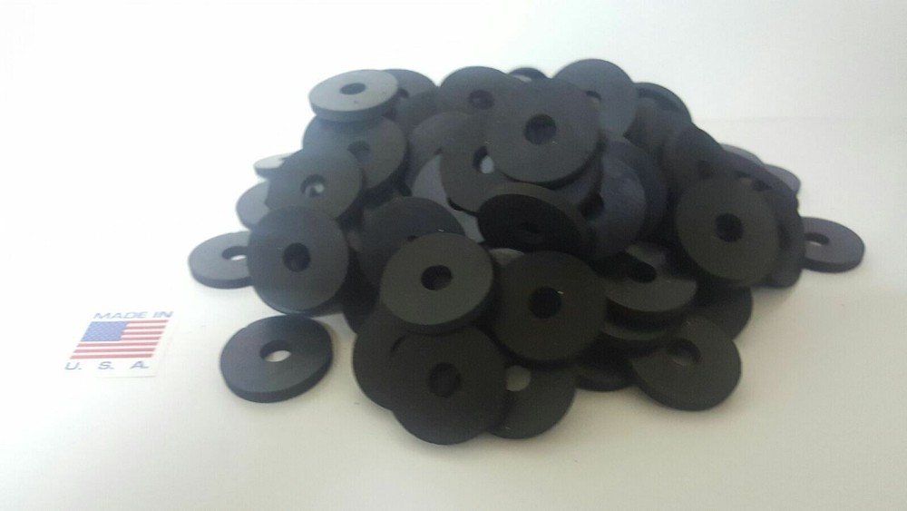 1/4″ ID x 1″ OD x 1/8″ Premium Grade Rubber Flat Washers Various Package Sizes
